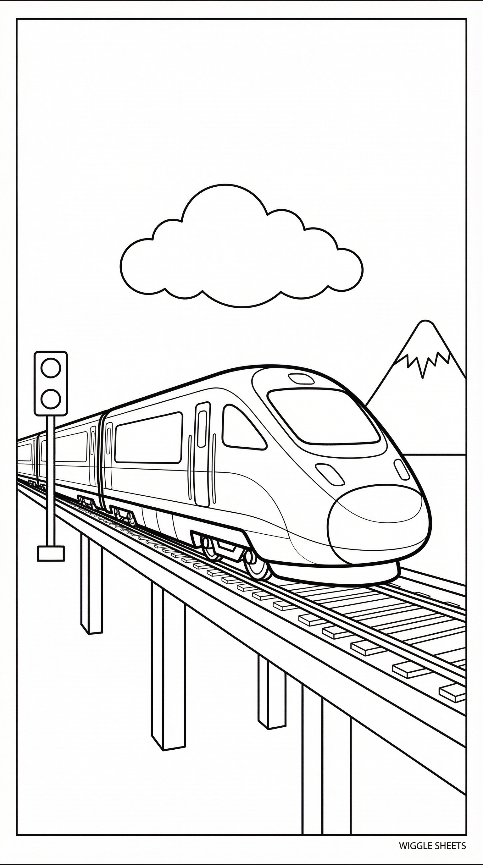 Kids Bullet Train Coloring Page